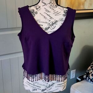 Eggplant v neck top